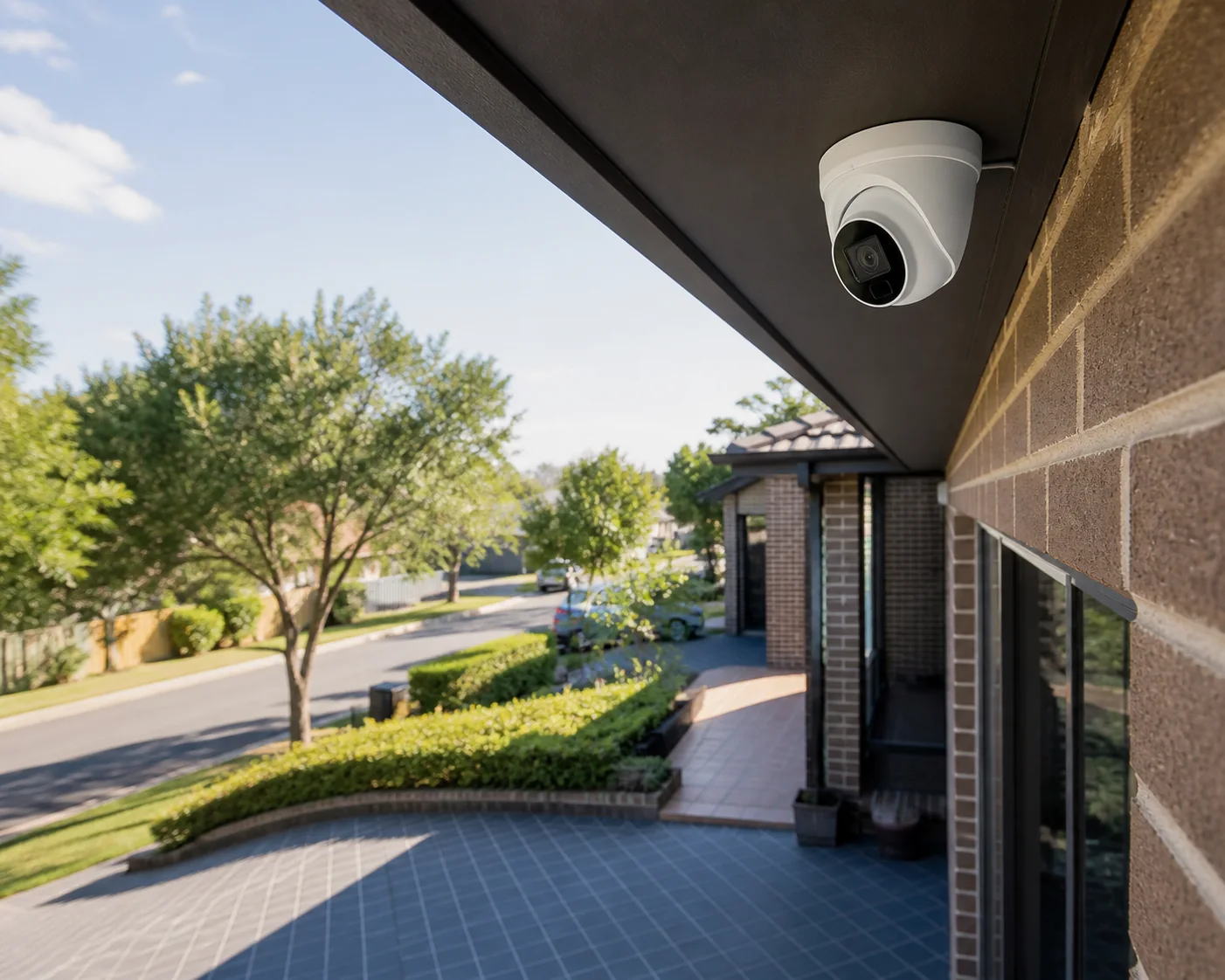 Professionally installed home security camera